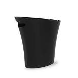 Umbra Skinny Sleek & Stylish Bathroom Trash, Small Garbage Can Wastebasket, 2 Gallon Capacity, Black