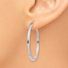 Black Bow Jewelry 2mm, 14k White Gold Square Tube Round Hoop Earrings, 35mm (1 3/8 Inch) - 3 of 4