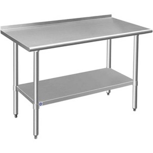 Stainless Steel Work Table, NSF Commercial Grade, Adjustable Shelf, Silver - 1 of 4