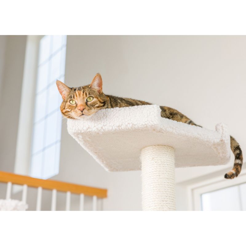 Armarkat B8201 Classic Real Wood Cat Tree In Ivory, Jackson Galaxy Approved, Multi Levels With Ramp, Three Perches, Rope Swing, Two Condos, 4 of 10
