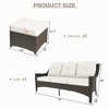 YARDSIGHT 3-Seat Rattan Patio Sofa , 2 Ottomans ¨C Weatherproof Cushions, All-Weather Brown Wicker Conversation Set for Garden, Backyard & Poolside - 3 of 4