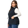 Agnes Orinda Women's Plus Size Utility Cargo Pockets Drawstring Waist Sleeveless Scrub Vests - 4 of 4