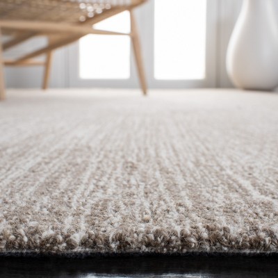Elegant Taupe Handmade Tufted Wool Runner Rug 27" x 9"