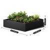 SEVOBAL Planters Outdoor Rectangle Garden Bed Planter Box Planter Herbs-Large Garden Bed Kit for Vegetables Flowers Herbs, Black, 47.24"*47.24"*11.81" - 3 of 4