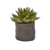 Nearly Natural 8-in Mixed Succulent Trio Artificial Plant (Set of 3) - 2 of 4