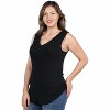 24seven Comfort Apparel V Neck Sleeveless Rounded Hemline Plus Size Top - 2 of 3