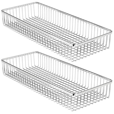 Mdesign Metal Farmhouse Kitchen Cabinet Drawer Organizer Basket, 2 Pack ...