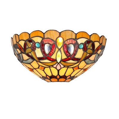 Chloe Lighting Serenity Tiffany-Style 1 Light Victorian Wall Sconce 12"Wide