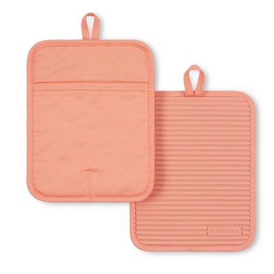 Ribbed Soft Silicone Pot Holder Set 2-pack : Target