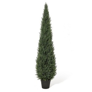 Artificial Trees,Fake Cedar Topiary Tree Outdor,3/4/5ft Tall Fake Cypress Trees for Home Decor,Potted Faux Pine Shrubs Plants Set of 1 or 2 - 1 of 4
