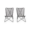 2pcs Outdoor Patio Accent Chairs, PE Wicker Armless Chairs -Merax - image 2 of 4