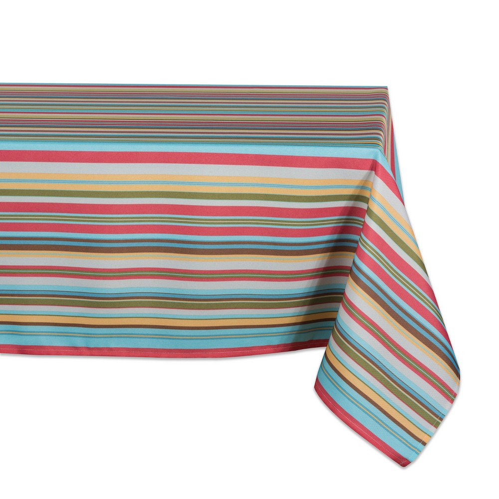 Photos - Tablecloth / Napkin 84"x60" Summer Stripe Outdoor Tablecloth - Design Imports