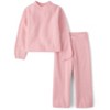 The Children's Place Baby Girls Long Sleeve Waffle Sweater 2-Piece Outfit Set - 2 of 4