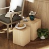 JIONJOY Natural Wood Tree Stump Side Tables with Tree Ring Design , Rustic Nightstands or Coffee Table Pair, Set of 2 - 3 of 4