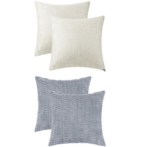 REGALWOVEN 4 Pcs Modern Solid Throw Pillow Covers for Sofa, Living Room 18" x 18" - 1 of 4
