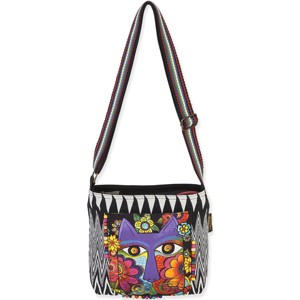 Laurel Burch Crossbody 13.5"X4"X10"-Blossoming Feline - 1 of 1