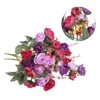 Unique Bargains Home Wedding Decoration Branch Heads Silk Artificial Mini Rose with Stem - 3 of 4