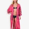 Anna-Kaci Swim Women's Tie-Dye DusterStyle Cover-Up With Open Front And Long Length- One Size Fits Most, Red - 2 of 4