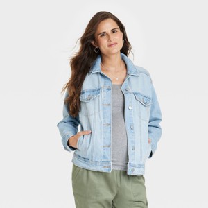 Long Sleeve Maternity Denim Jacket - Isabel Maternity by Ingrid & Isabel™ Medium Wash - 1 of 3