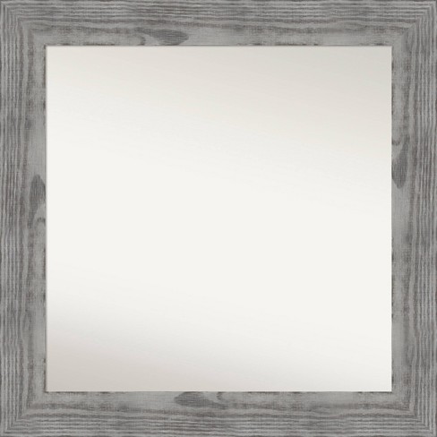 32" X 32" Non-beveled Bridge Gray Wood Wall Mirror - Amanti Art : Target