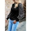 Women Blouse Tops Semi High Neck Long Sleeve Knit Pullover Top - 2 of 4