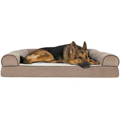 FurHaven Faux Fleece & Chenille Orthopedic Sofa Dog Bed