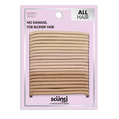 scunci No Damage Elastics - 4mm/20ct