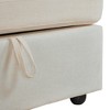 Chenille Upholstered Sectional Sofa, Modern 3-Seat Couch with Right Armrest, 2 Ottomans, Solid Wood & Hardware Feet, Easy Assembly - 3 of 4
