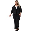 Agnes Orinda Women's Plus Size 3/4 Ruched Sleeve Notch Lapel Work Office Crop Suit Blazer - 3 of 4