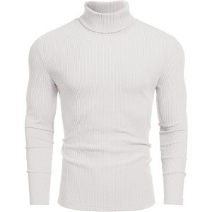COOFANDY Men's Ribbed Turtleneck Sweater Casual Basic Long Sleeve Knitted Pullover Sweater - 1 of 4