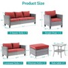 Sonkuki 7 Pieces Outdoor Furniture Set with Side Table, Patio Chair with Washable Cushion - 3 of 4
