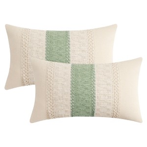 REGALWOVEN Sofa Living Room Boho Farmhouse Decor Geometry Weave Throw Pillow Covers 2 Pcs - 1 of 4