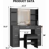 Coucheta Vanity Desk with Lights & Mirror - Makeup Dressing Table with Power Outlet, 7 Drawers & Stool (3 Lighting Modes) - 3 of 4