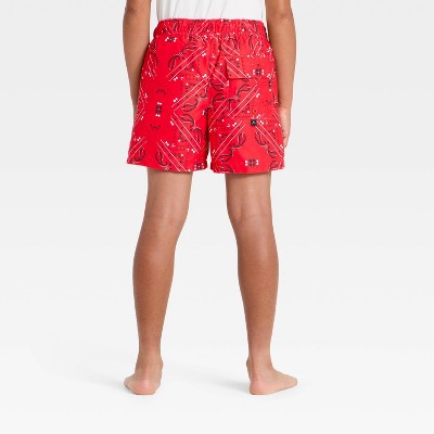 Детские купальники Art Class Boys' Paisley Swim Trunks with Built in Boxers - art class™ Red M — фото 2