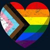 Design By Humans Retro Modern Pride Flag Heart By T-Shirt - Navy - Large - 2 of 2