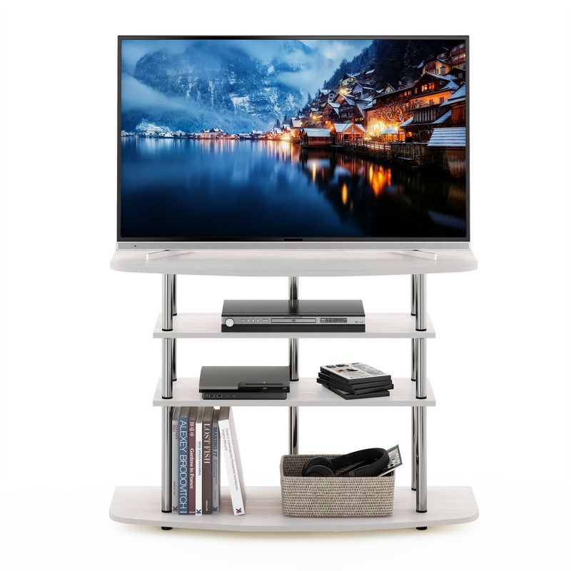 Furinno Frans Turn-N-Tube 4-Tier TV Stand for TV up to 46, White Oak, 5 of 7