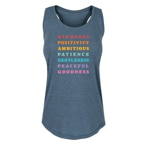 Women's - Instant Message - Stacked Rainbow Positive Words Graphic