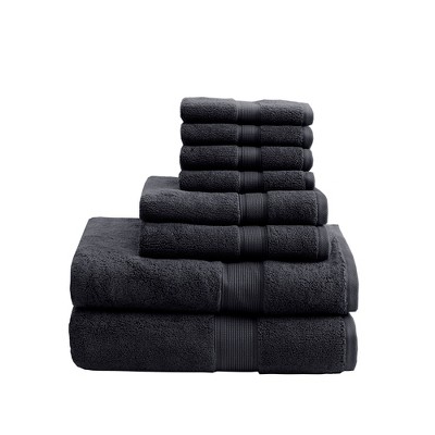 Vynxaria Ultra Soft Black 2 Piece Cotton Towel Set
