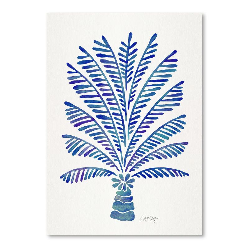 Americanflat Minimalist Botanical Palm Tree Navy By Cat Coquillette Poster -, 1 of 7
