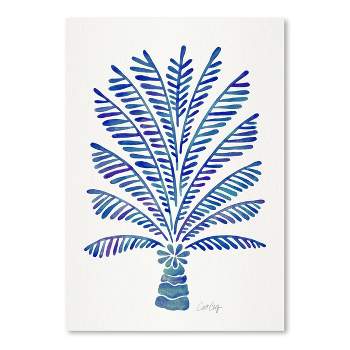 Americanflat Minimalist Botanical Palm Tree Navy By Cat Coquillette Poster -