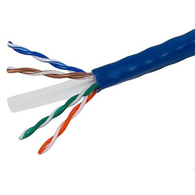 Monoprice Cat6 Ethernet Bulk Cable - 1000 Feet - Blue | Network Internet Cord - Stranded, 550Mhz, UTP, Pure Bare Copper Wire, 24AWG