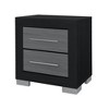 Vynxaria Grey Nightstand, Two-Toned Finish, Bar Handle Style, Spacious Drawers (18 7/8"x11"x4 2/8"), Block Style Legs - 2 of 4