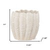 HomeRoots 11" Cream Ceramic Sculptural Waves Table Vase - 3 of 4