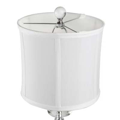 Set of 2 White Crystal Table Lamps with Chrome Details