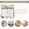 LOVSON Storage Cabinet with Silent Sliding Doors with White Drawers, Farmhouse Style Buffet, for Dining Room, Living Room, Bedroom, White+Black - 4 of 4