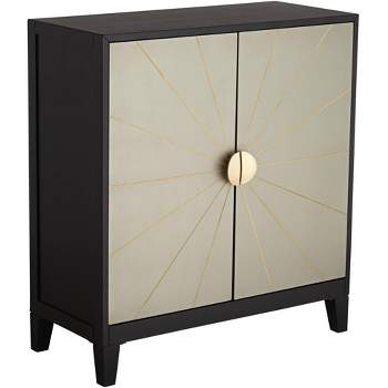 55 Downing Street Hermes 35 1/4" Wide Gray and Gold Wooden 2-Door Cabinet