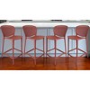 HomeRoots Set of Four 30" Orange Heavy Duty Plastic Low Back Bar Height Bar Chairs - 2 of 4