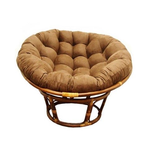 International Caravan Furniture Piece Rattan 42-Inch Papasan Chair with Micro Suede Cushion 