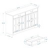 NicBex Farmhouse Sideboard Cabinet with 2 Drawers and 4 Doors Buffet Cabinet with Storage for Kitchen,Living Room, White - 3 of 4