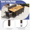 Tangkula 9 Pieces Patio PE Wicker Dining Set Outdoor Acacia Wood Table & Chairs - 4 of 4
